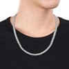 EVERLY JEWELRY |Men's Sterling Silver 44 CT TGW Square-Cut Created White Sapphire Tennis Necklace  - 20 in - 3 of 4