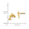 Black Bow Jewelry Kids Small Dolphin Screw Back Post Earrings in 14k Yellow Gold - 4 of 4
