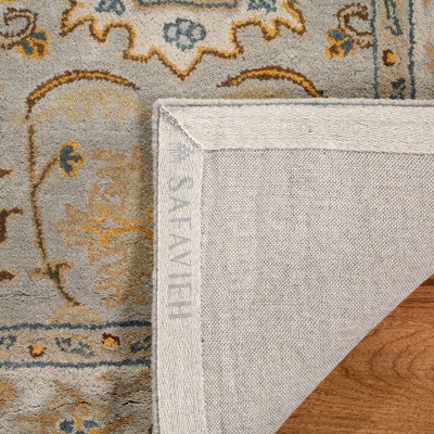 Light Grey and Beige Hand-Tufted Wool Runner Rug