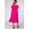 PinkBlush Fuchsia Smocked Ruffle Maternity Dress - 3 of 4