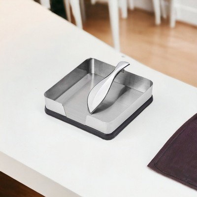 Stainless Steel Leaf Arm Napkin Holder, 7.5"