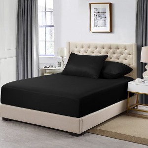Fitted Sheet Only - Extra Deep Pocket up to 16" No-Pop Off Elastic Bottom Sheets Ultra-Soft Brushed Microfiber - Cotton Passion - 1 of 4