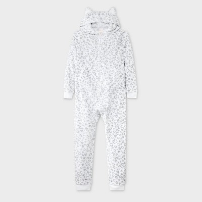 Girls' Leopard Union Suit - Cat & Jack™ Cream S