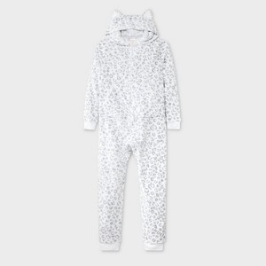 Girls' Leopard Union Suit - Cat & Jack™ Cream - 1 of 4