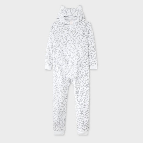 Girls' Leopard Union Suit - Cat & Jack™ Cream - image 1 of 4