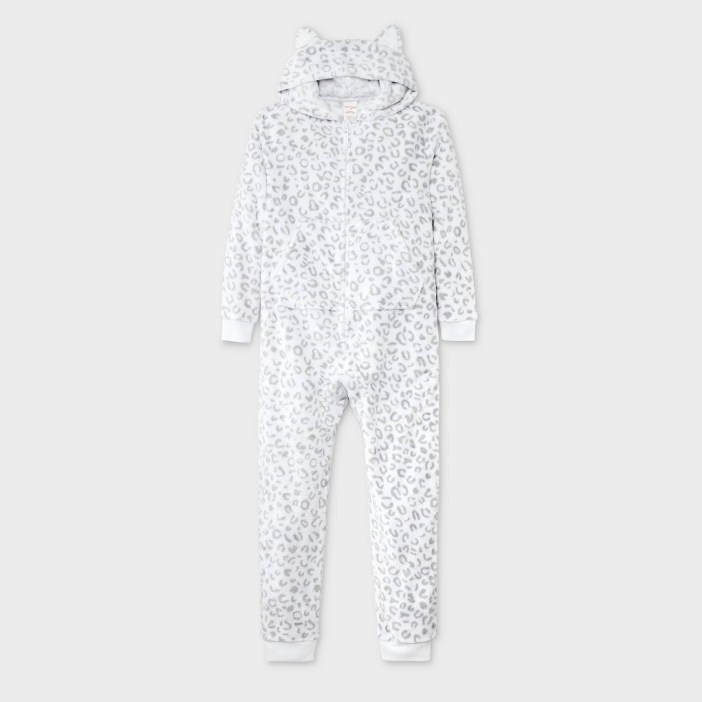 Photos - Other Textiles Girls' Leopard Union Suit - Cat & Jack™ Cream M