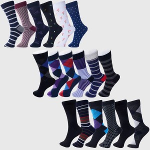 Alpine Swiss Mens Cotton 18 Pack Dress Socks Solid Ribbed Argyle Shoe Size 6-12 - 1 of 4