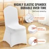 VEVOR Stretch Spandex Folding Chair Covers, Universal Fitted Chair Cover, Removable Washable Protective Slipcovers, (12PCS White) - 3 of 4