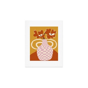 Miho Checkered retro flower pot 8" x 10" Art Print - Society6 - 1 of 2