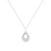 Haus of Brilliance Silver Prong-Set Diamond Accent Fashion Double Drop Design Pendant Necklace - 2 of 4