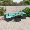 vidaXL 8 Piece Patio Sofa Set with Cushions Black Poly Rattan - 2 of 4