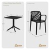 WestinTrends Playa 5-Piece Outdoor Resin Square Patio Dining Table Set with Modern Stackable Patio Dining Chairs, Red - 2 of 4