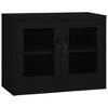 vidaXL Steel Office Cabinet with Tempered Glass Doors - Black File Storage Cabinet with Adjustable Shelves and Lock - 35.4"x15.7"x27.6" Dimensions - 2 of 4