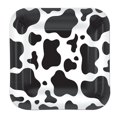 Beistle 7" Cow Print Plate Black/White 32/Pack 58070