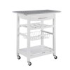 FONTOI Mobile Rolling Kitchen Island, Trolley Serving Cart with Underneath Drawer & Slide-Out Wire Storage Basket - 2 of 4