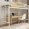 RONSHIN Twin Loft Bed with Ladder & Safety Guardrail, Heavy Duty Metal Frame 400 Lbs Capacity, Space-Saving Noise Free, No Box Spring, Easy Assembly - 3 of 4