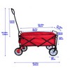 SEVOBAL Utility Storage Cart Foldable Black Beach Trolley, For Garden Procurement All-Rounder For Beach Camping, Red, 40.55"*21.26"*46.46" - 3 of 4
