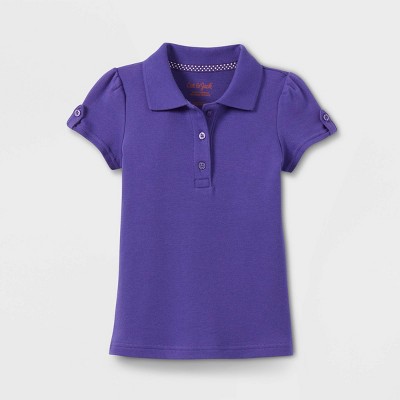 Toddler Girls' Short Sleeve Interlock Uniform Polo Shirt - Cat & Jack™ Purple