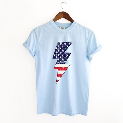 Simply Sage Market Women's America Lightning Bolt Short Sleeve Garment Dyed Tee