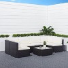 Venice 6pc Classic Outdoor Wicker Sectional Sofa with Seat and Back Cushion - Black - Vifah - image 2 of 4