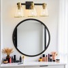 POWLIG Modern Vanity Light Fixture - Dimmable Bathroom Lighting with Cone Clear Glass Shades - 3 of 4