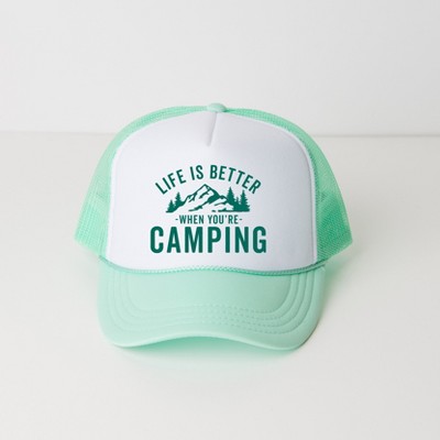 Simply Sage Market Life is Better When You're Camping Adult Foam Trucker Hat