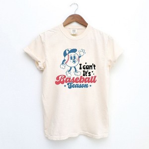 Simply Sage Market Women's I Can't It's Baseball Season Short Sleeve Garment Dyed Tee - 1 of 2