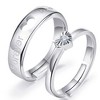 Promise Rings For Couples – Premium 925 Silver Couple Rings, Adjustable Open Ring – Luxurious Love Heart Couple Promise Rings Set - 2 of 4