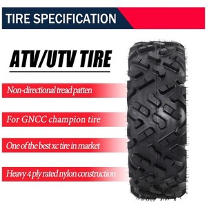 26x9-14 ATV/UTV Tires (Set of 2) - 6PR All Terrain Tubeless Tires for Trail, Mud & Sand - 1 of 4