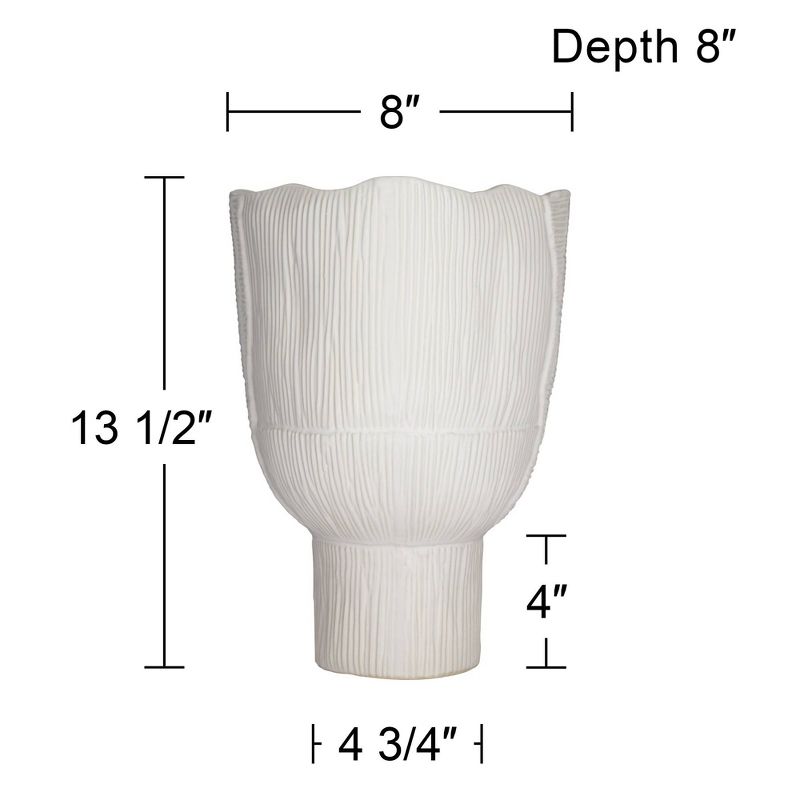 Studio 55D Hansville Matte White 13  1/2" High Decorative Vase, 4 of 9