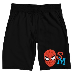 Your Friendly Neighborhood Spider-Man Spidey Mask Adult Black Sleep Pajama Shorts - 1 of 4