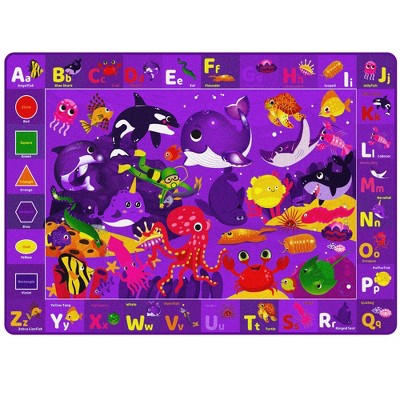QUOKKA Classroom Rug for Kids - ABC Rugs for Playroom - 60x41" | 78x59"