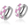 Small Hoop Cartilage Earrings Teacher Earrings for Women；White Black Enamel Hypoallergenic Hooped Gifts Gold and - 4 of 4