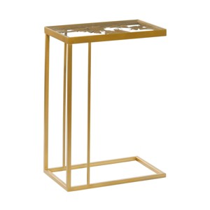 25" Contemporary Metal and Glass Accent Table Gold - Olivia & May - 1 of 4