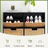 Hidden Rattan Shoe Cabinet with Drawer/ 4 Flip Doors Narrow Shoe Storage,Shoe Organizer - 3 of 4