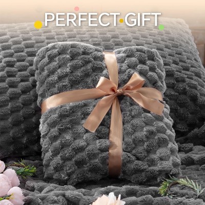 Der Rose BALHAM TRADE-3 Piece Fluffy Grey Fleece Queen Comforter Set Luxury Warm Winter Bedding Dusty Pink-Queen 88"x88" — фото 5