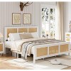 Rattan Bed Frame with Headboard, Platform Bed Frame with Strong Metal Slats Support, No Box Spring Needed, Noise-Free Design - 3 of 4