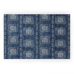 Schatzi Brown Mudcloth 3 Denim Looped Vinyl Welcome Mat - Society6 - 1 of 4