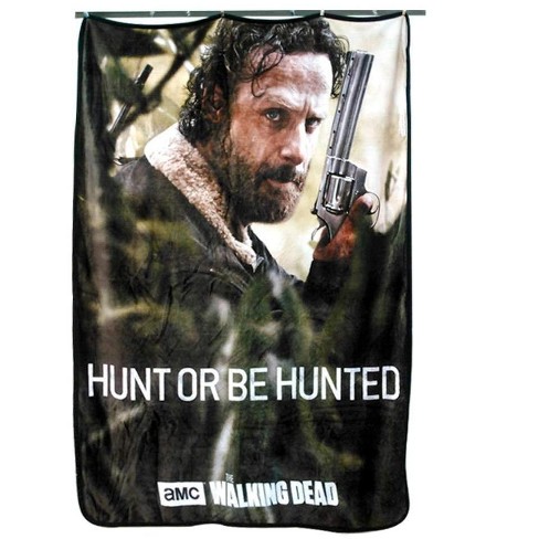 Just Funky Walking Dead Rick Grimes Hunt Or Be Hunted Lightweight Blanket 45 X 60 Inches Target