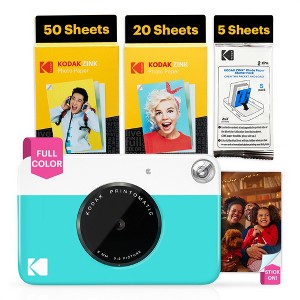 Kodak Printomatic 5MP Instant Print Camera & Zink Photo Paper (75 Sheets) Bundle - 1 of 4