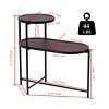 2-Tier Round Coffee Table with Oval Storage Shelf,Modern Metal Frame End Table for Small Living Room Spaces-The Pop Home - 4 of 4