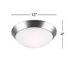 360 Lighting Modern Ceiling Light Flush Mount Fixture 13" Wide Brushed Nickel 2-Light Frosted Glass Dome Shade for Bedroom Kitchen Living Room Hallway - 3 of 4