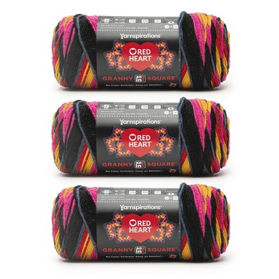 Red Heart All in One Granny Square Yarn 24 Pack-Scarlet Sands