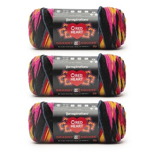 Red Heart All in One Granny Square Yarn 24 Pack-Scarlet Sands - 1 of 4