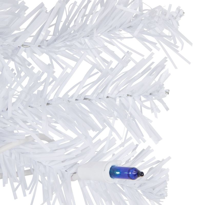 Northlight 2' Pre-Lit Woodbury White Pine Slim Artificial Christmas Tree, Blue Lights, 3 of 7
