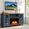 Festivo Farmhouse 62" TV Stand for TVs up to 70" with Fireplace Navy - image 2 of 4