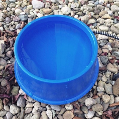 Blue Plastic Heated Pet Bowl with Anti Chew Cord, 1 Quart