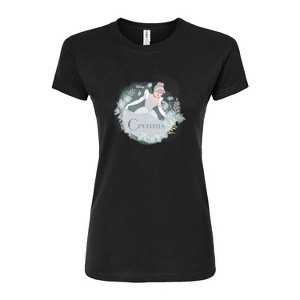 Women's - Disney - Flowered Circle of The Princesses Fitted Graphic T-Shirt - 1 of 3
