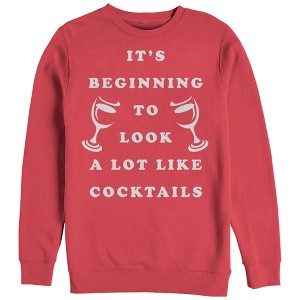 Women's CHIN UP Christmas Cocktails Sweatshirt - 1 of 3