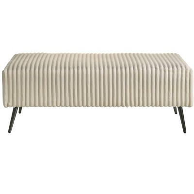 NicBex Modern 48.3" Bedroom Bench Corduroy Upholstered Accent Stools with Metal Legs for Bedroom and Entryway